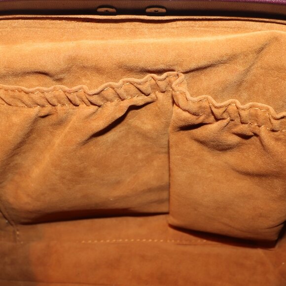 Patricia Nash Gracchi Tooled Leather Frame Satchel Crossbody Purse– Dark Red - Picture 12 of 12